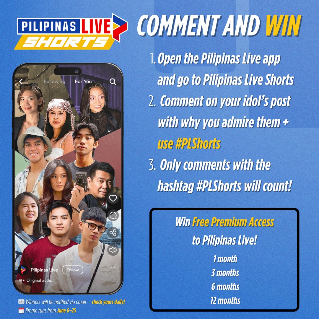 Pilipinas Live Shorts Comment & Win Promo